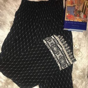 Black and white wide leg pants bohemian